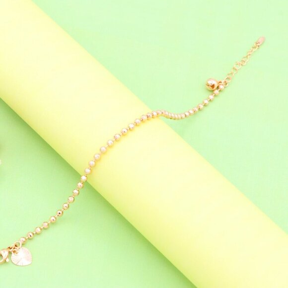 "Elegant Rose Gold Ball Chain Anklet in High Quality Brass Finish, XPAL1044 - Picture 6 of 13